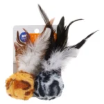 Whisker City® Safari Feather Ball Cat Toys - 2 Pack - Image 2