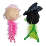 Wicked Glinda and Elphaba Heads Plush Cat Toy, 2 Pack - Image 2