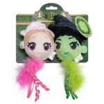 Wicked Glinda and Elphaba Heads Plush Cat Toy, 2 Pack - Image 3