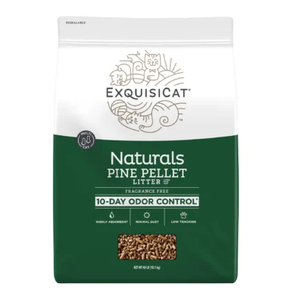 ExquisiCat Litter Multi-Cat Pine Pellet Cat Litter - Unscented, Low Dust, Low Tracking, Natural