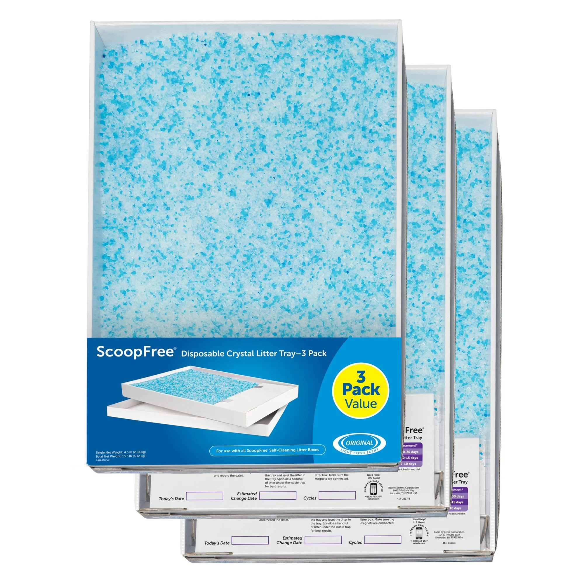 img_1761548540377_267_clTwhSznj.webp ScoopFree® Crystal Litter Tray Refill - Fresh Scent - 3-Pack - Leak Protection, Low Tracking - Image 1