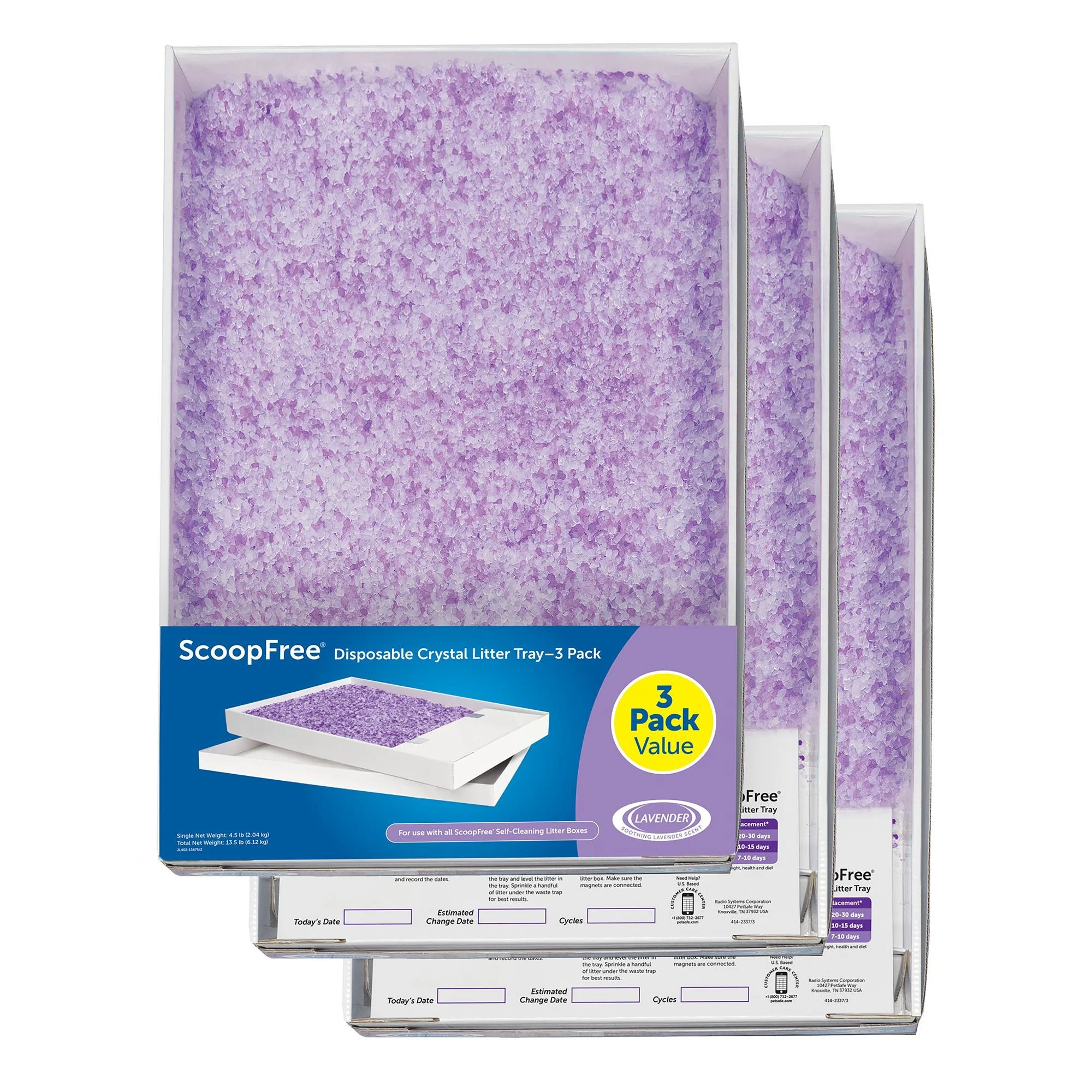 img_1761552717976_707_m4myEQDbG.webp ScoopFree® Crystal Litter Tray Refills - Lavender Scent - 3-Pack - Leak Protection - Image 1