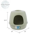 ExquisiCat Diamond Dome Wide Entry Hooded Litter Box with Door - Image 2