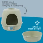 ExquisiCat Diamond Dome Wide Entry Hooded Litter Box with Door - Image 3