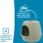 ExquisiCat Diamond Dome Wide Entry Hooded Litter Box with Door - Image 4