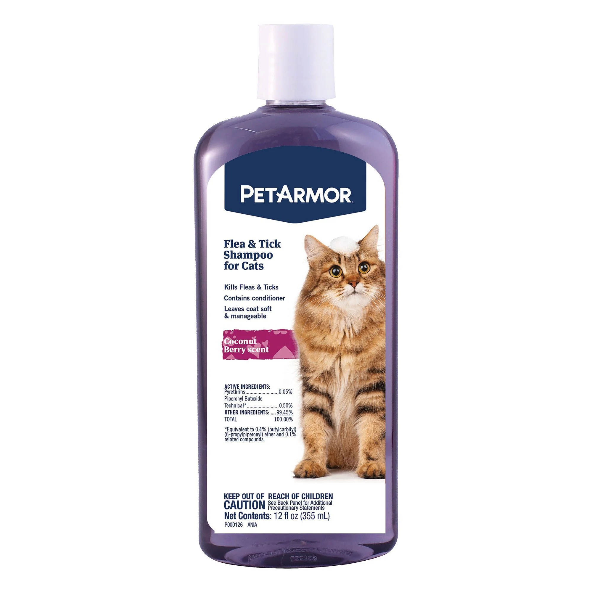 img_1761615987877_466_K4vyl8a5a.webp PetArmor® Flea & Tick Cat Shampoo - Coconut Berry - 12 Fl Oz - Image 1