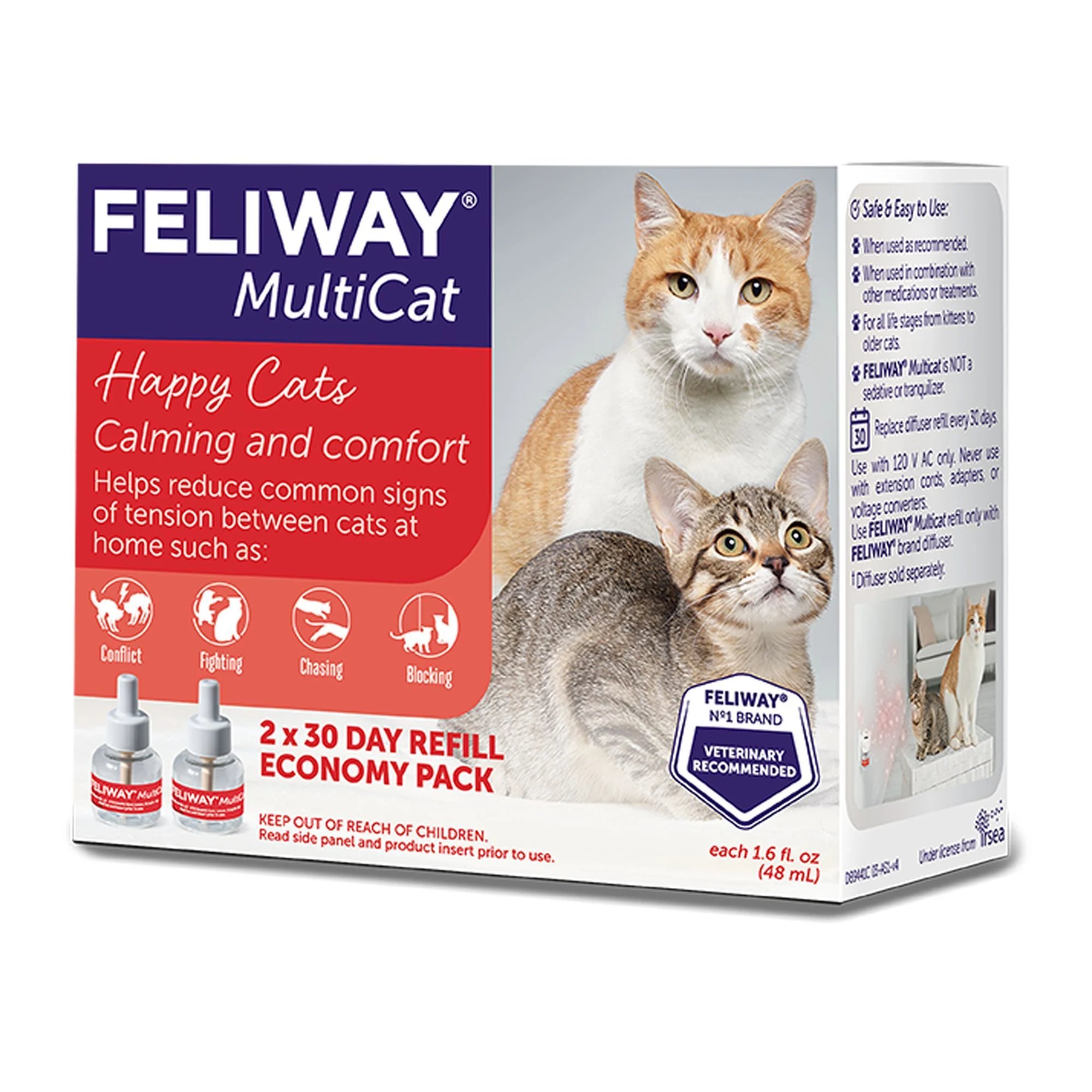 img_1761617033377_817_8DUzTo8Zt.webp Feliway® MultiCat Calming Diffuser - Anxiety/Stress Relief for Cats - 2x 48mL 30 Day Refill - Image 1