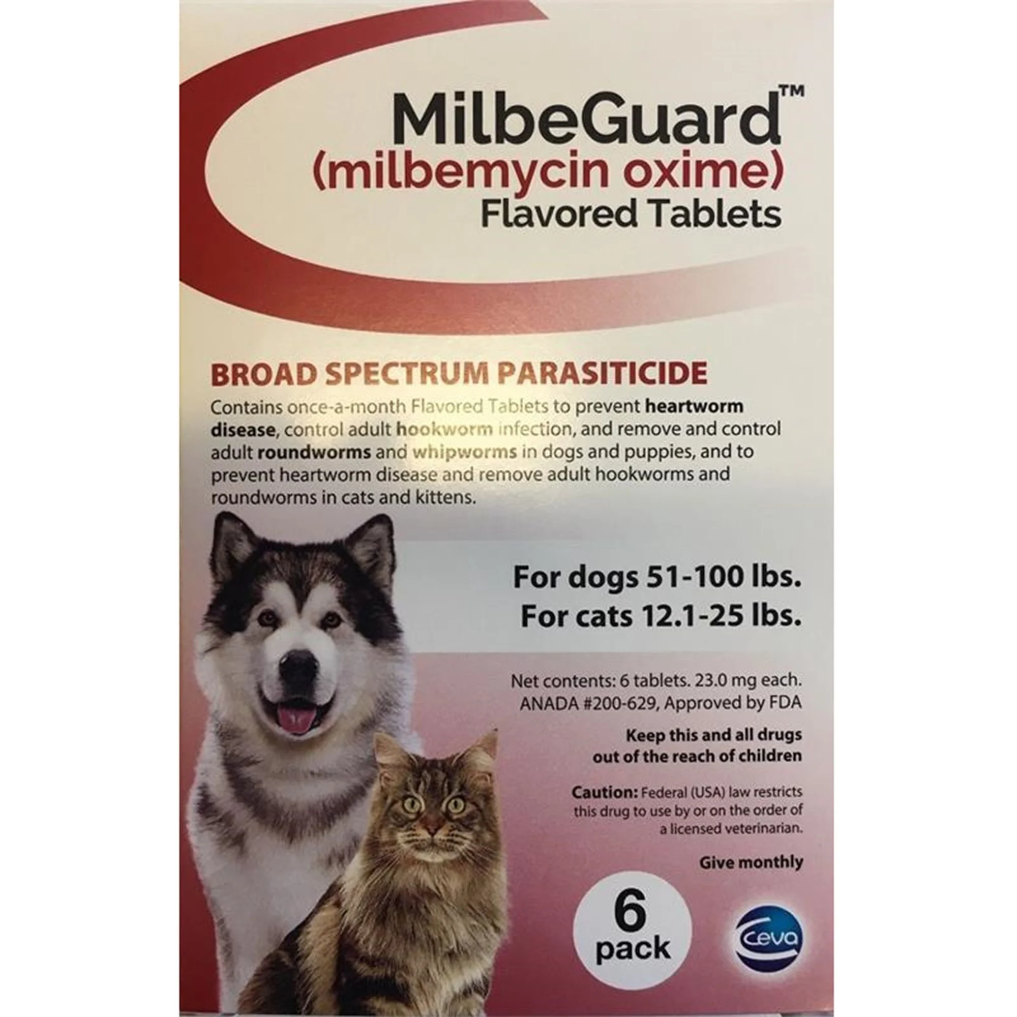 img_1761634623154_862_tVsh6M6WJu.webp MilbeGuard Flavored Tablets for Dogs and Cats, 6 Month Supply Dogs 51-100 lbs / Cats 12.1-25 lbs Red - Image 1