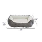 Whisker City® Grey Rose Stitch Cuddler Cat Bed - Image 2