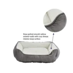 Whisker City® Grey Rose Stitch Cuddler Cat Bed - Image 3