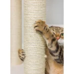 Armarkat 77-in Classic Faux Fleece Real Wood Cat Tree Large Cat Play Tower, Ivory - Image 6