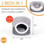 K&H Thermo-Pet Nest Electric Heated Cat Bed Gray 18" - Image 2