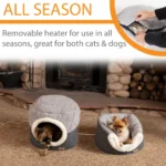 K&H Thermo-Pet Nest Electric Heated Cat Bed Gray 18" - Image 3