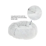 Whisker City® White Mohair Fur Donut Cat Bed - Image 3