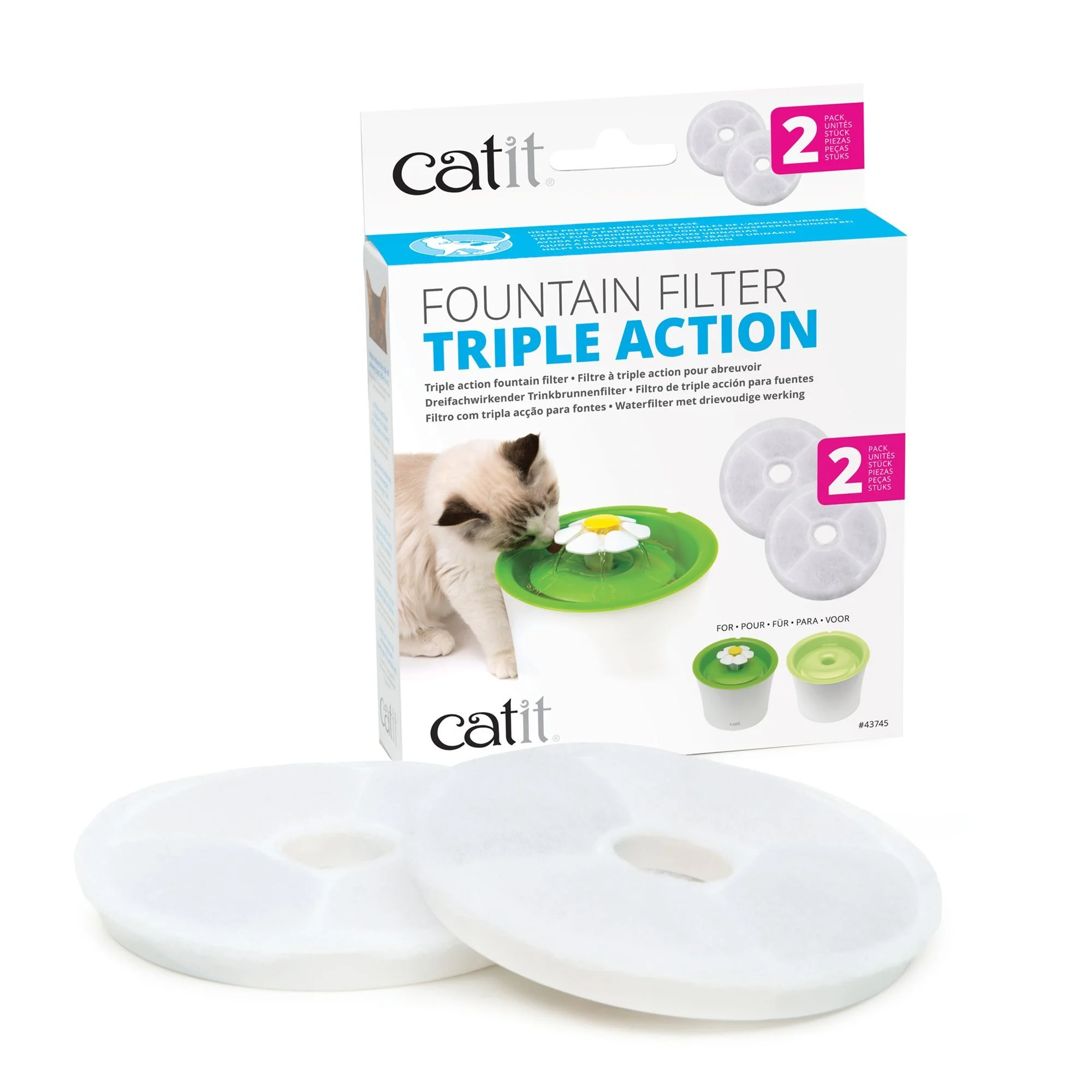 img_1761636375367_911_yof0XAUiRI.webp Catit® Flower Cat Triple Action Drinking Fountain Filters - 2 Pack - Image 1