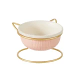 Whisker City® Ribbed Elevated Ceramic Cat Bowl