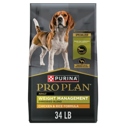 Purina Pro Plan Weight Management Shredded Blend Adult Dry Dog Food - Chicken & Rice