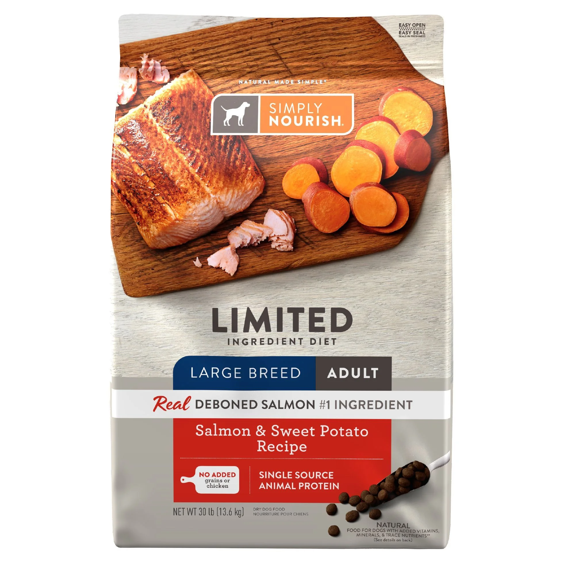 Simply Nourish Large Breed Adult Dog Food - Salmon & Sweet Potato Recipe Simply Nourish Large Breed Adult Dog Food - Salmon & Sweet Potato Recipe - Image 1