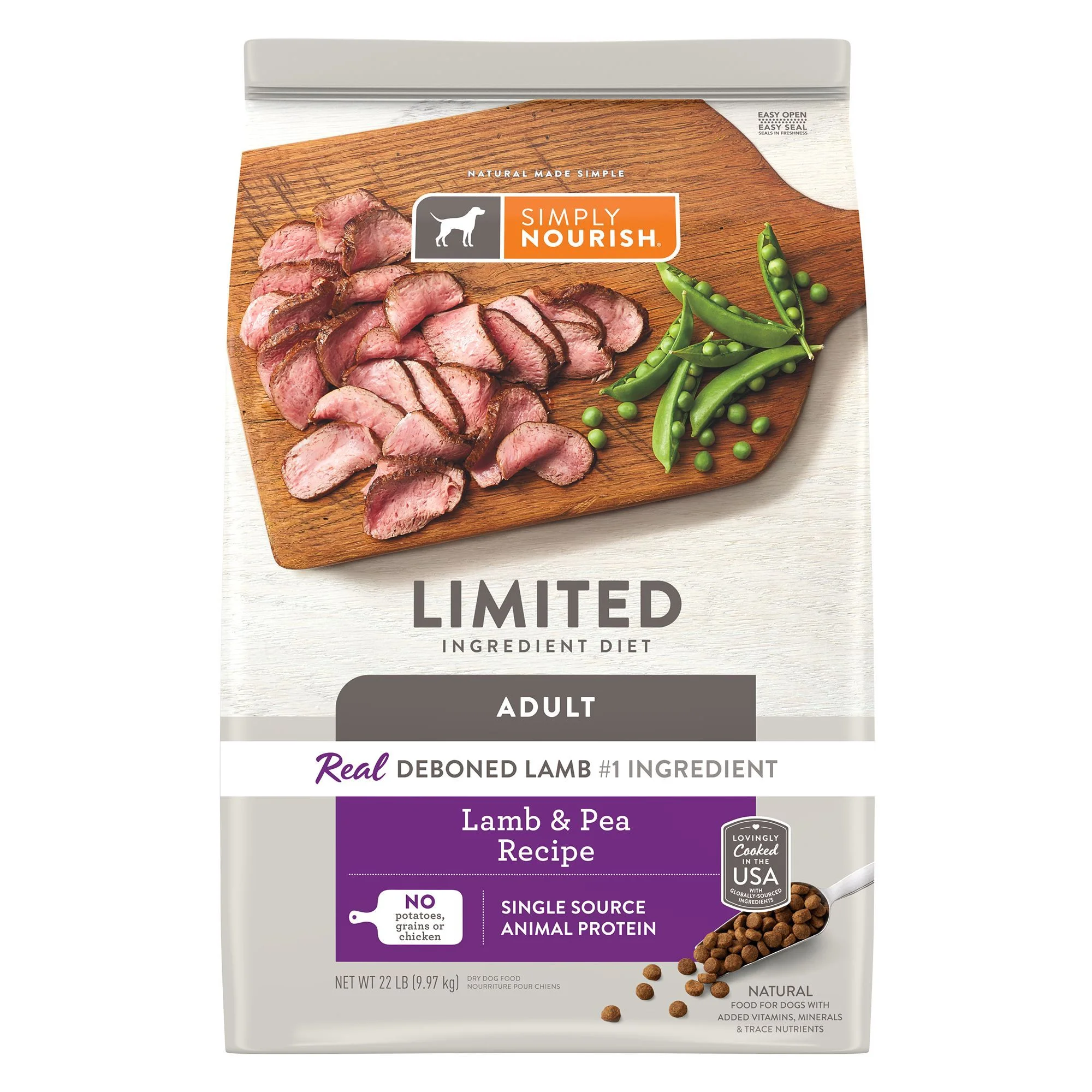 Simply Nourish® Limited Ingredient Diet Adult Dry Dog Food - Lamb & Pea Simply Nourish® Limited Ingredient Diet Adult Dry Dog Food - Lamb & Pea - Image 1