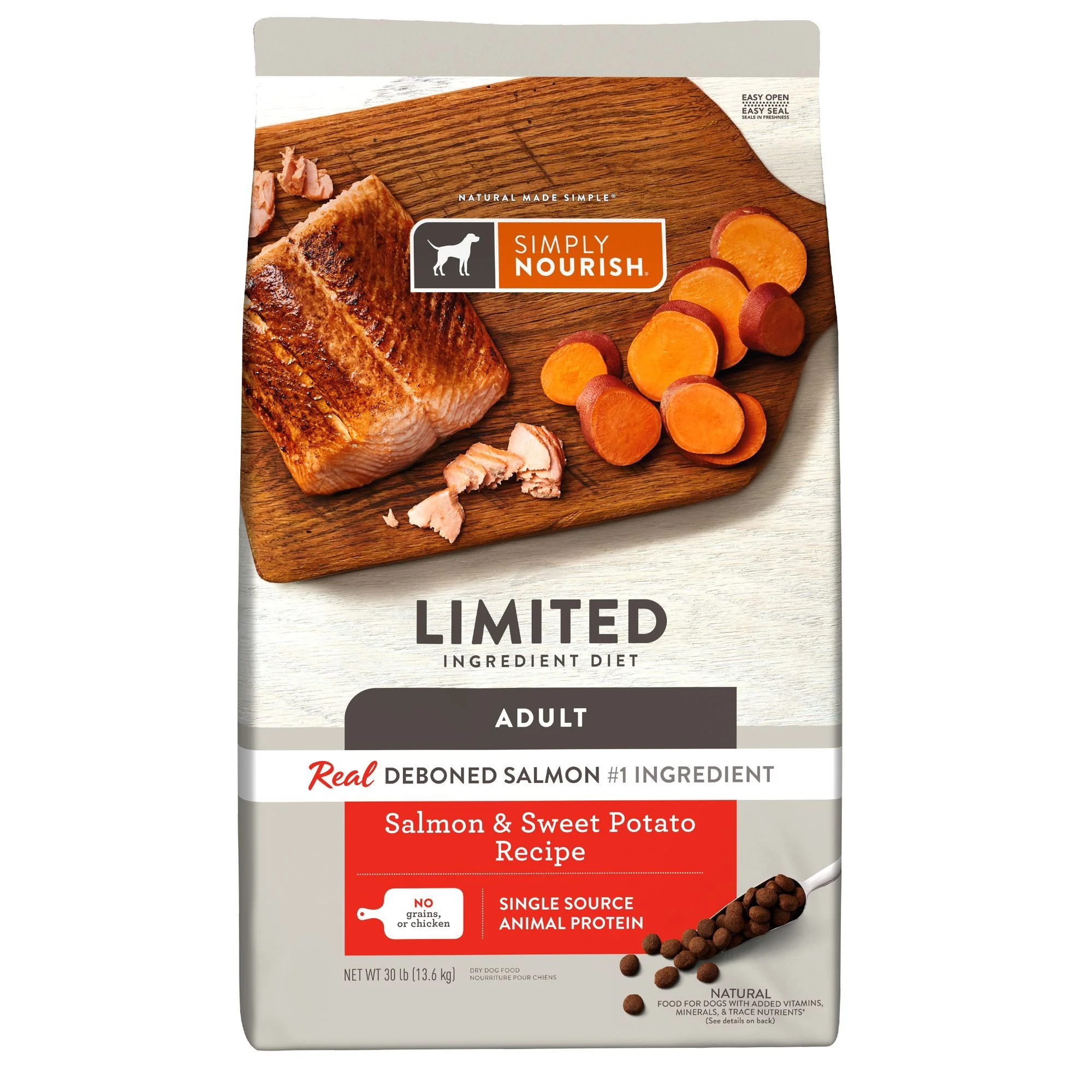 Simply Nourish® Limited Ingredient Diet Adult Dry Dog Food - Salmon & Sweet Potato Simply Nourish® Limited Ingredient Diet Adult Dry Dog Food - Salmon & Sweet Potato - Image 1