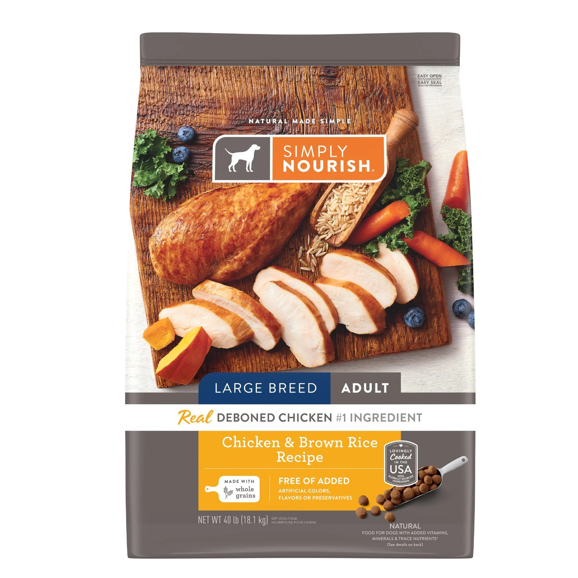 Simply Nourish® Original Large Breed Adult Dry Dog Food - Chicken & Brown Rice Simply Nourish® Original Large Breed Adult Dry Dog Food - Chicken & Brown Rice - Image 1